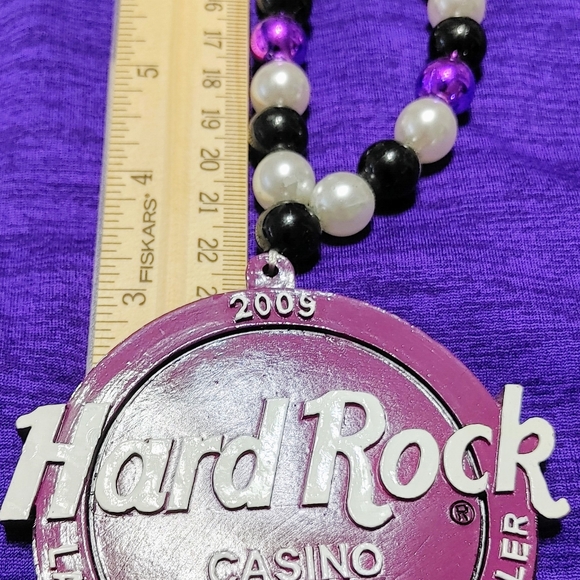 VINTAGE HARD ROCK MARDI GRAS SHIRT/NECKLACE - Picture 2 of 8